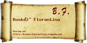 Boskó Florentina névjegykártya